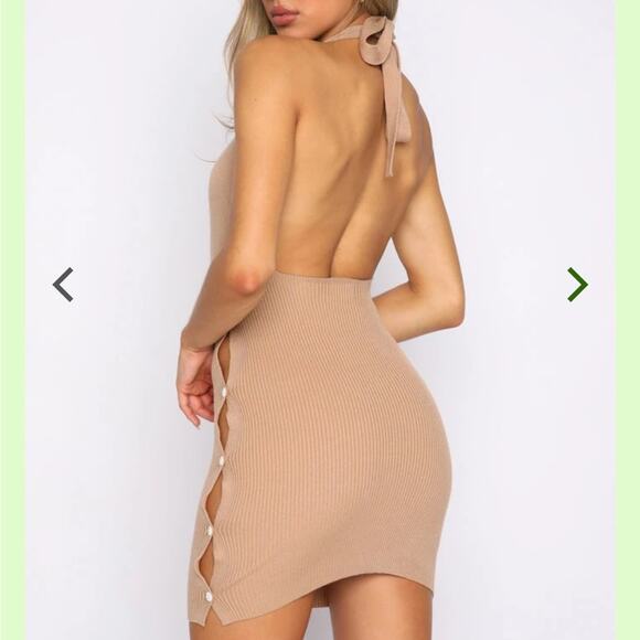 NEW White Fox Boutique Deep In My Soul Mini Dress Beige Size XS - Picture 3 of 11
